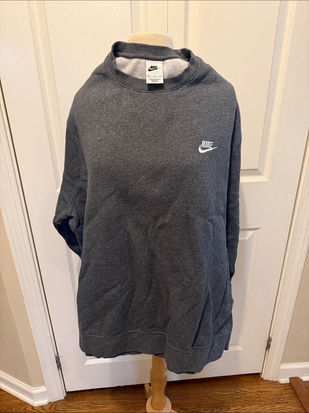 Nike Unisex Charcoal Gray Crewneck Pullover Sweatshirt